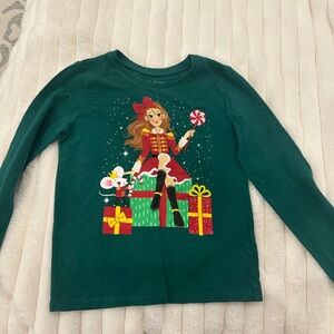 Place Green Long Sleeve Tee with Holiday Design